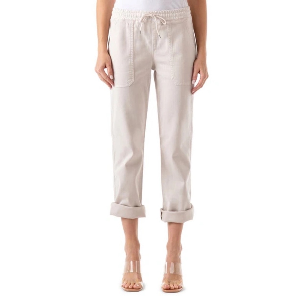 Fidelity Denim Jasper Jogger Pants White High Rise Minimal Neutral Cotton Blend